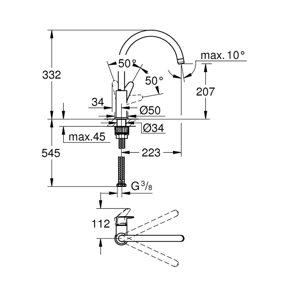 Змішувач для кухні Grohe StartCurve 31554001