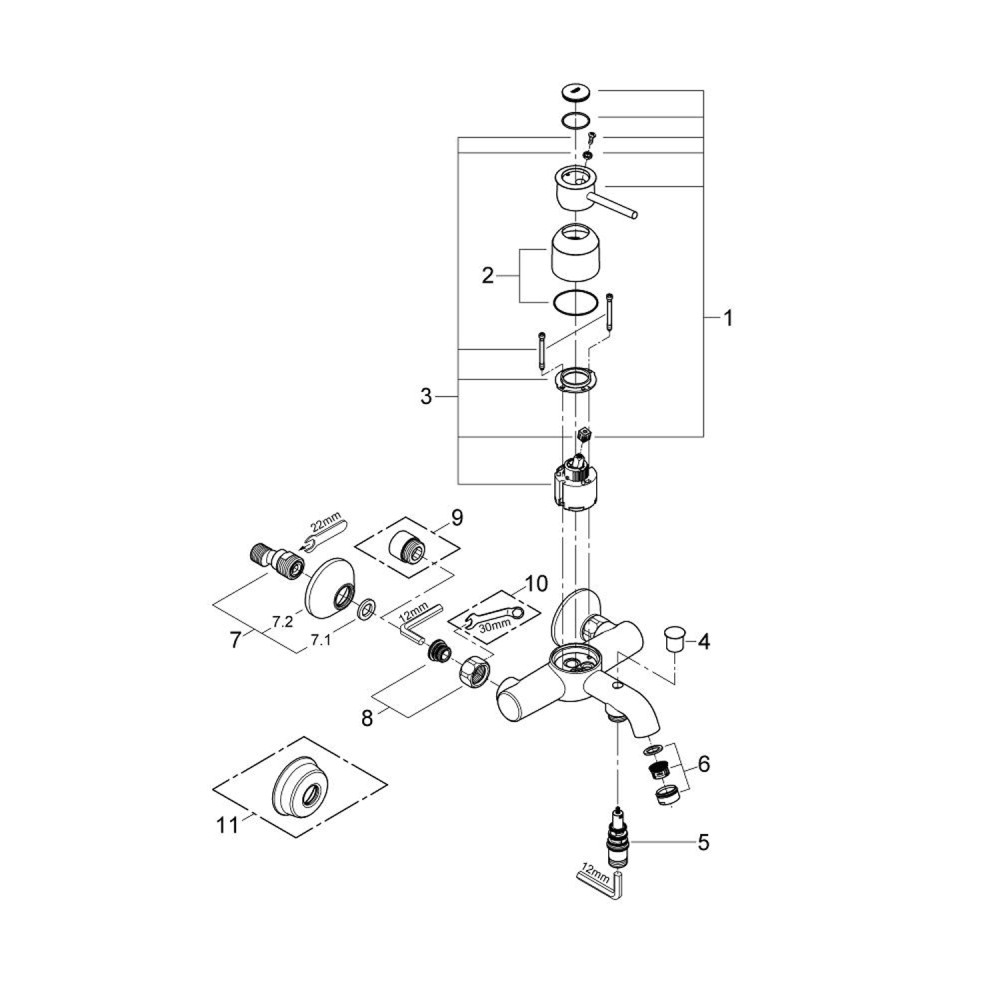 Змішувач для ванни Grohe BauClassic 32865000